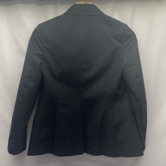 Theory Women’s Blazer 2 Black Pinstripe Tailored Stretch Notch Lapel Lined - Picture 2 of 13